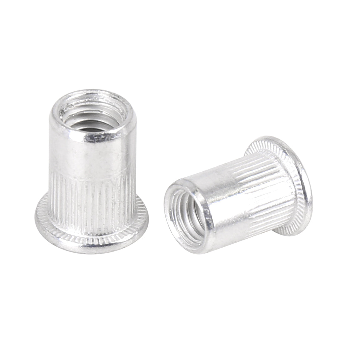 Harfington 110 Pcs Silver Tone Aluminum Alloy Car Flat Head Rivet Nut Threaded Insert