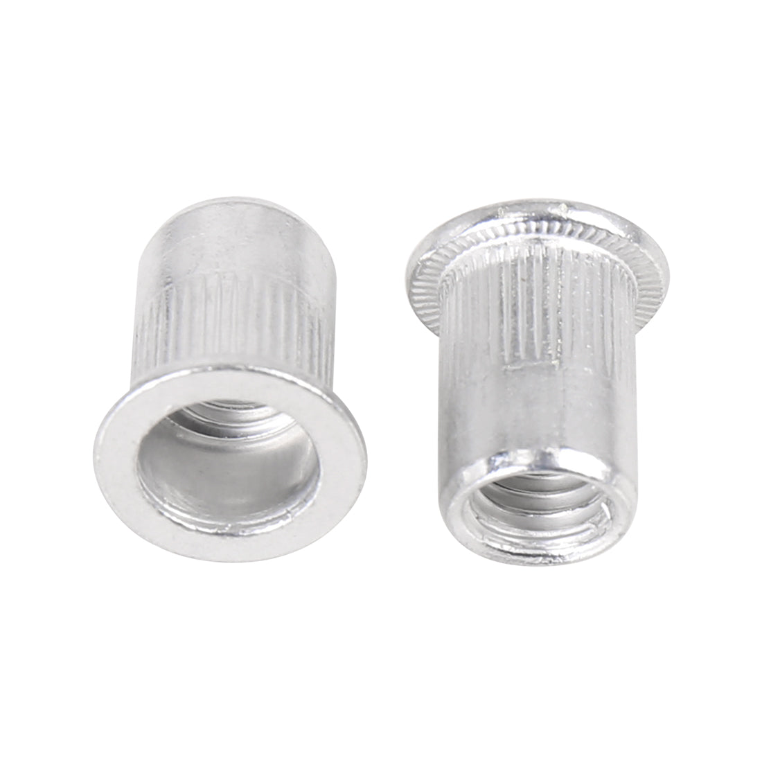 Harfington 110 Pcs Silver Tone Aluminum Alloy Car Flat Head Rivet Nut Threaded Insert