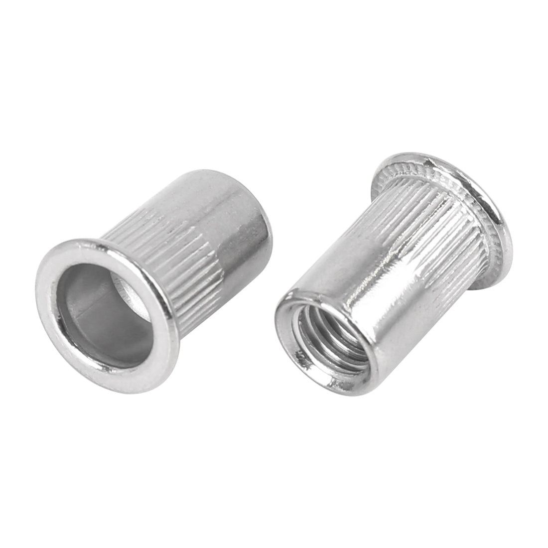 Harfington 55 Pcs Silver Tone Stainless Steel Car Flat Head Rivet Nut Threaded Insert