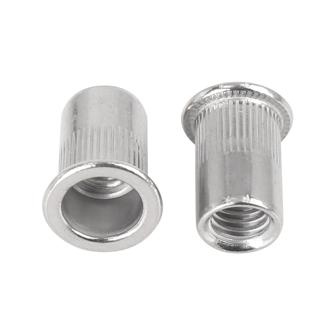 Harfington 55 Pcs Silver Tone Stainless Steel Car Flat Head Rivet Nut Threaded Insert