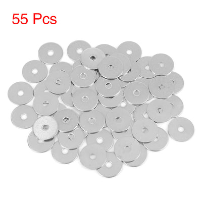 Harfington 55pcs M4 x 20mm x1.2mm Stainless Steel Car Fastener Sealing Flat Washer Gaskets