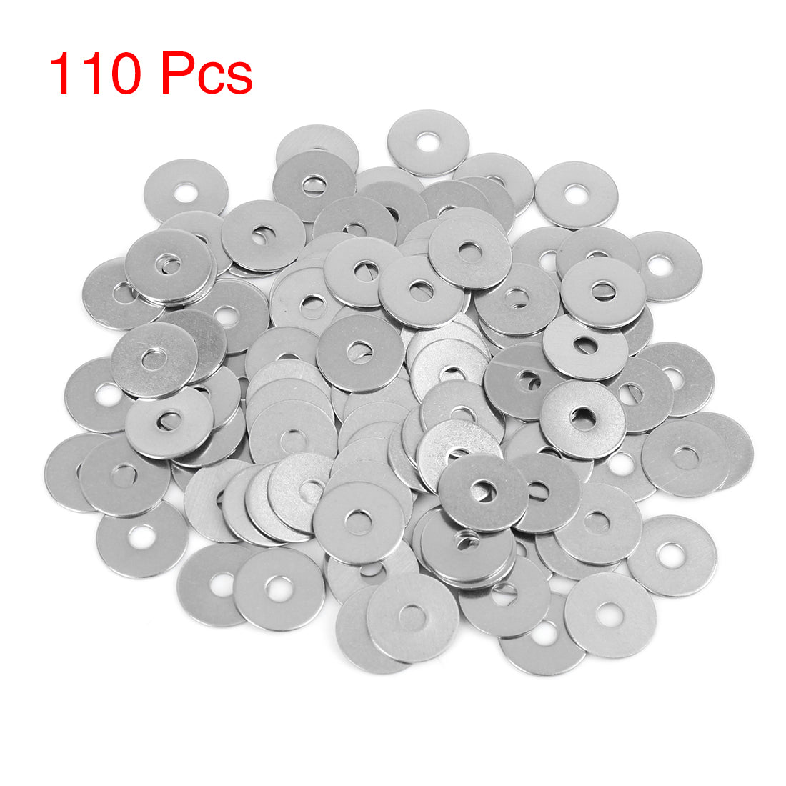 Harfington 110pcs M5 x 20mm x1mm Stainless Steel Car Fastener Sealing Flat Washer Gaskets