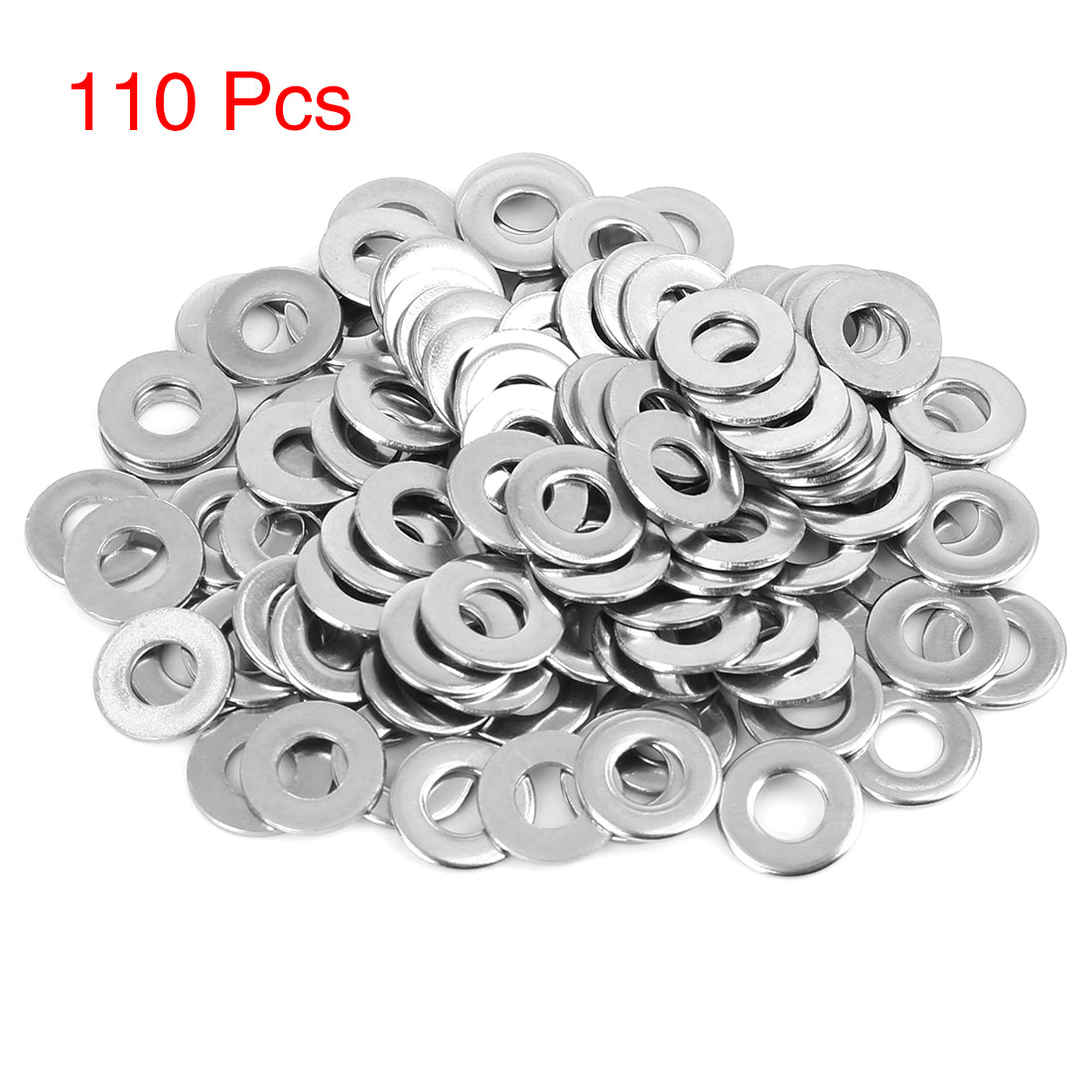 Harfington 110pcs M6 x 14mm x1.2mm Stainless Steel Car Fastener Sealing Flat Washer Gaskets