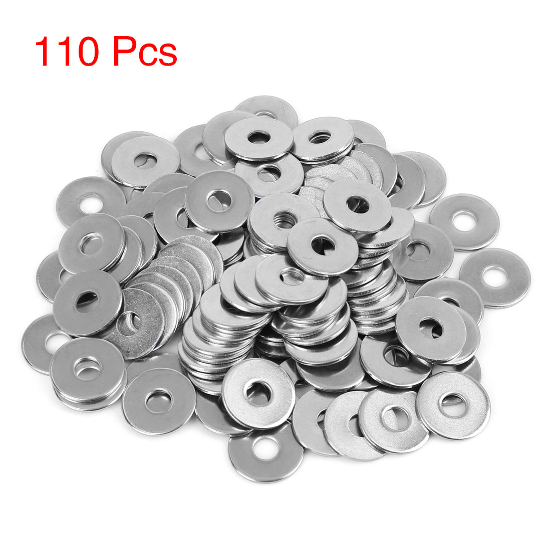 Harfington 110pcs M6 x 20mm x1.5mm Stainless Steel Car Fastener Sealing Flat Washer Gaskets