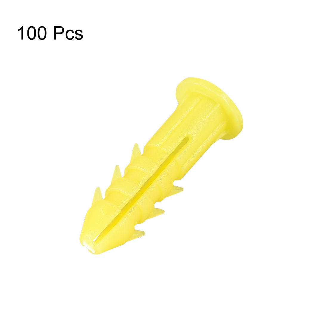 Harfington 6x26mm Plastic Expansion Tube Bolts Column Frame Fixings Yellow 100pcs