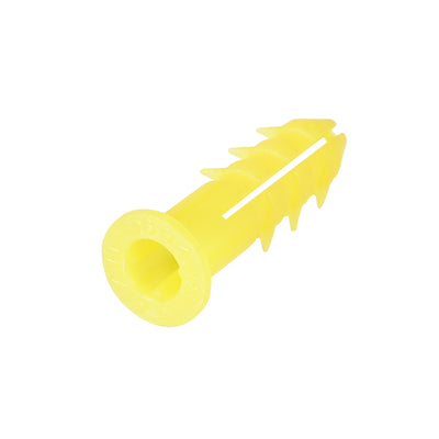 Harfington 6x26mm Plastic Expansion Tube Bolts Column Frame Fixings Yellow 100pcs