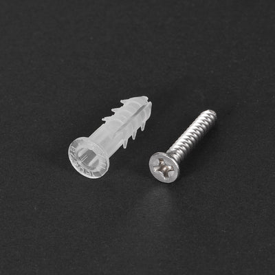 Harfington 6mmx25mm Plastic Expansion Tube for Drywall with Screws, Translucent 20pcs