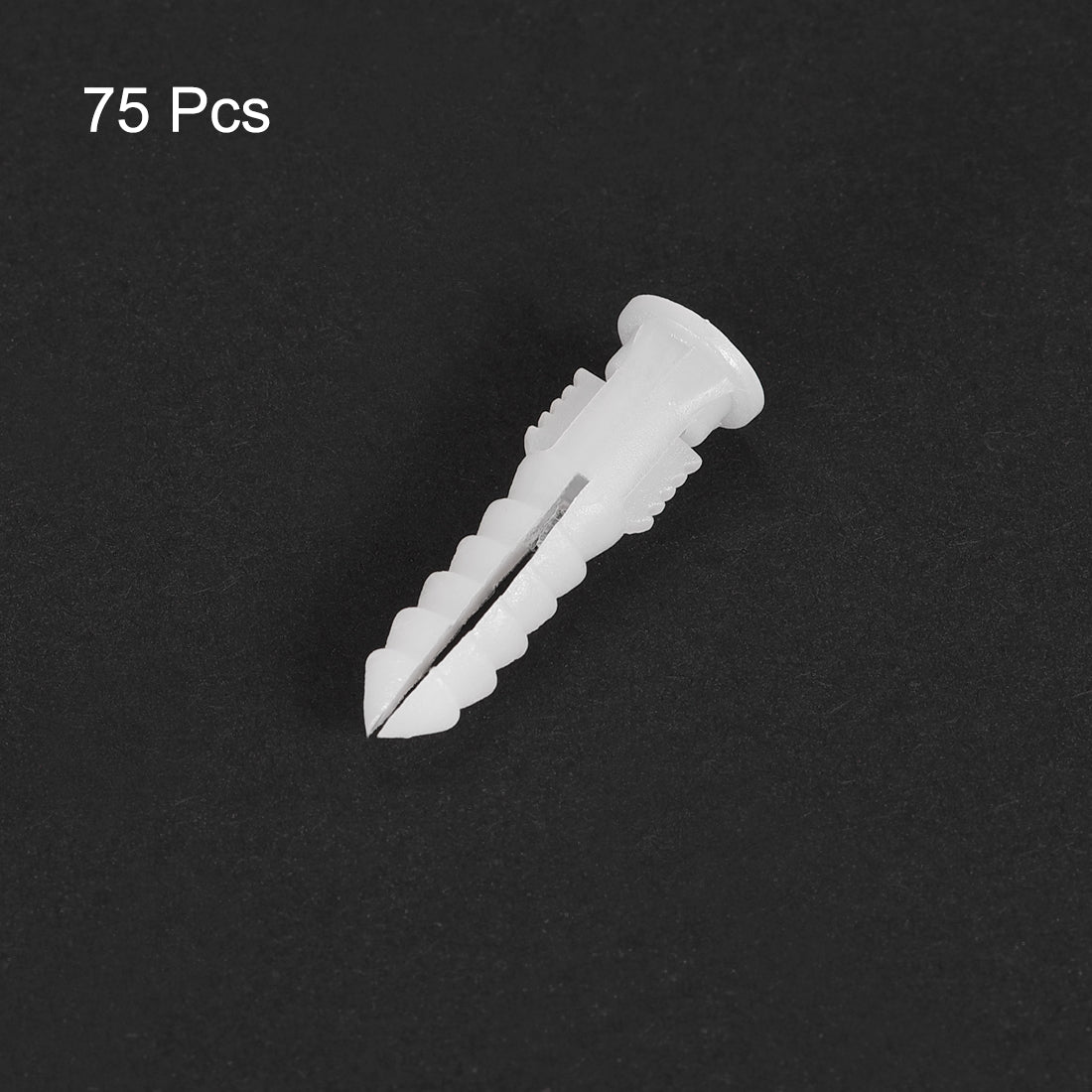 Harfington 6x30mm Plastic Expansion Tube Bolts Column Frame Fixings White 75pcs
