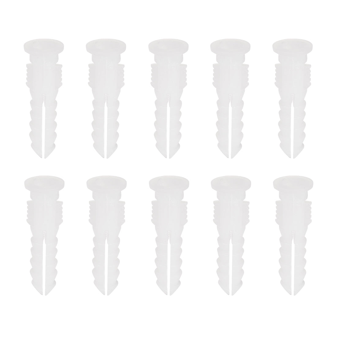 Harfington 6x30mm Plastic Expansion Tube Bolts Column Frame Fixings White 75pcs