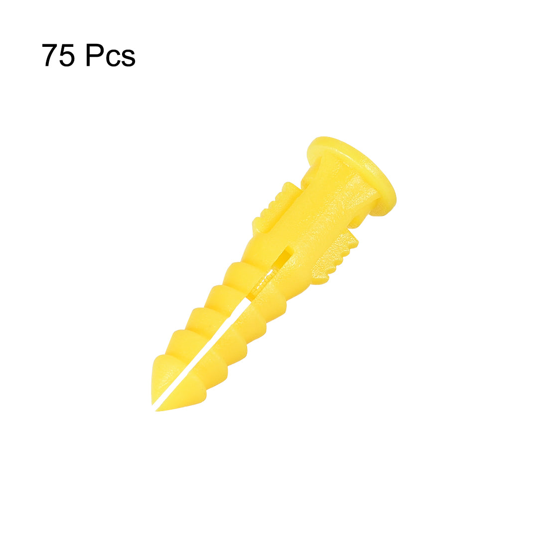 Harfington 6mmx30mm Plastic Expansion Tube Bolts Column Frame Fixings Yellow 75pcs
