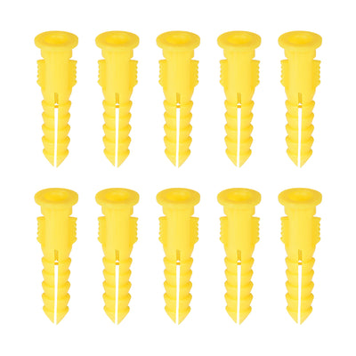 Harfington 6mmx30mm Plastic Expansion Tube Bolts Column Frame Fixings Yellow 150pcs