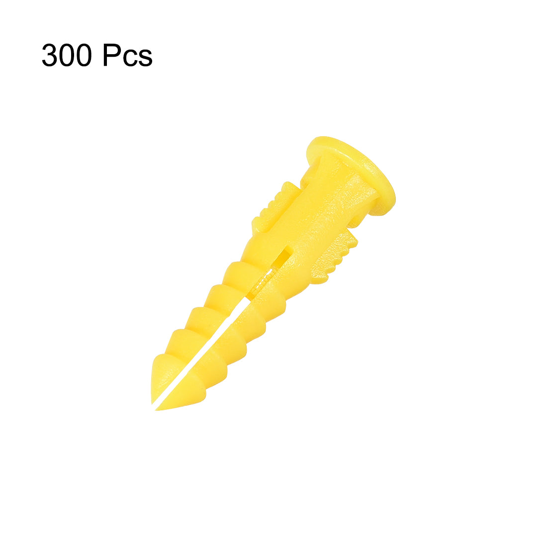 Harfington 6mmx30mm Plastic Expansion Tube Bolts Column Frame Fixings Yellow 300pcs
