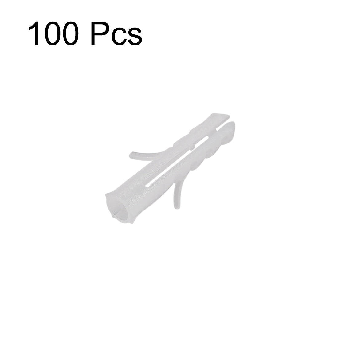 Harfington 4x20mm Plastic Expansion Tube Bolts Column Frame Fixings White 100pcs