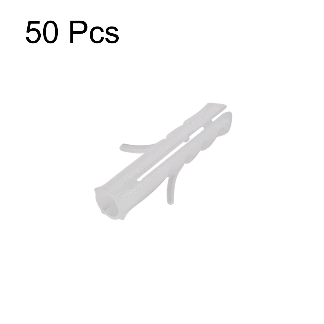 Harfington 5x25mm Plastic Expansion Tube Bolts Column Frame Fixings White 50pcs