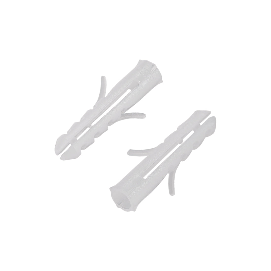 Harfington 5x25mm Plastic Expansion Tube Bolts Column Frame Fixings White 50pcs