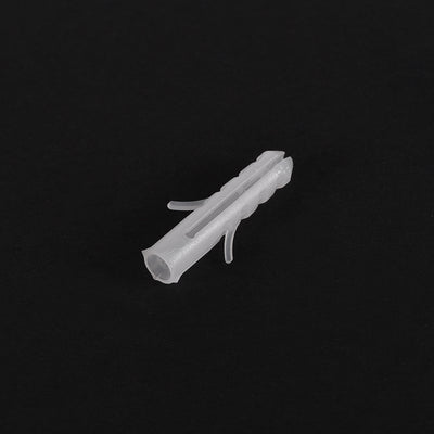 Harfington 5x25mm Plastic Expansion Tube Bolts Column Frame Fixings White 100pcs