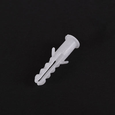 Harfington 6mmx30mm Plastic Expansion Tube Bolts Column Frame Fixings White 150pcs