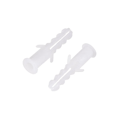 Harfington 6mmx30mm Plastic Expansion Tube Bolts Column Frame Fixings White 150pcs