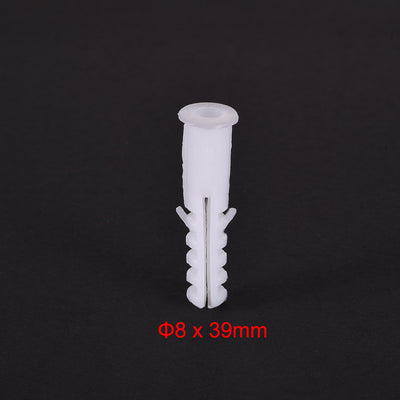 Harfington 8x39mm Plastic Expansion Tube Bolts Column Frame Fixings White 70pcs