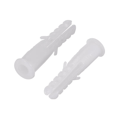 Harfington 8x39mm Plastic Expansion Tube Bolts Column Frame Fixings White 70pcs