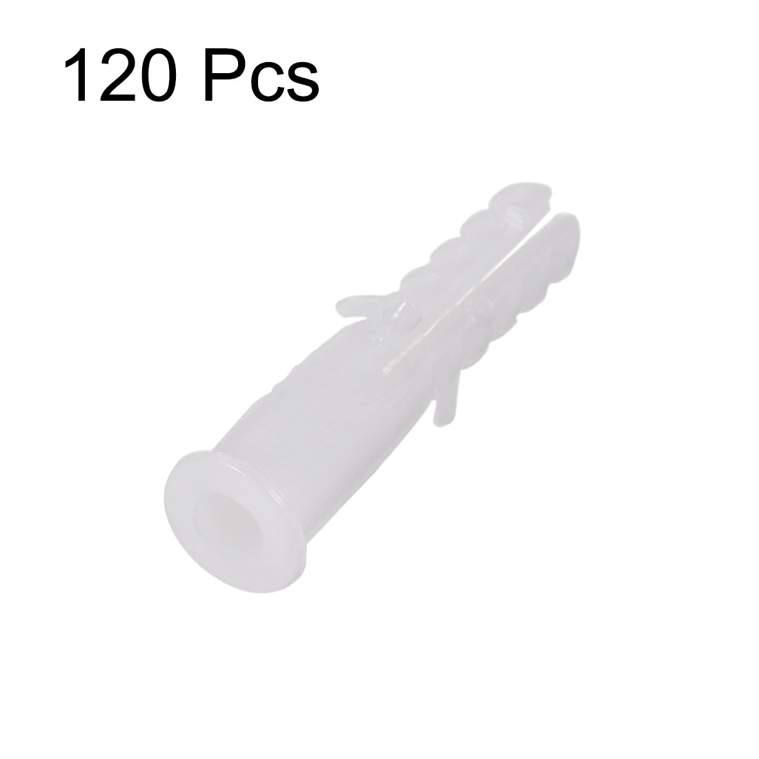 Harfington 8x40mm Plastic Expansion Tube Bolts Column Frame Fixings White 120pcs