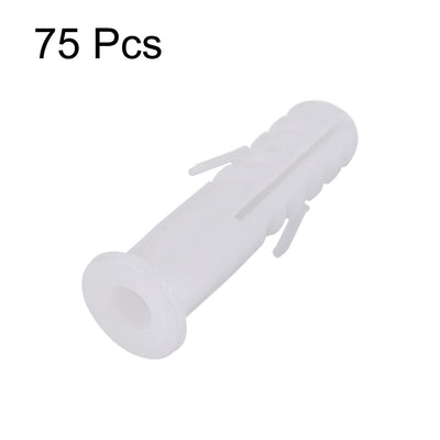 Harfington 10x41mm Plastic Bolts Expansion Pipe Column Frame Fixings White 75pcs