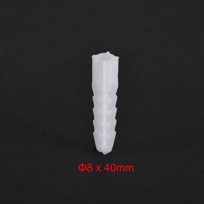 Harfington 8mmx40mm Plastic Expansion Tubes Column Frame Fixings White 150pcs