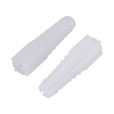 Harfington 10x40mm Plastic Expansion Tube Bolts Column Frame Fixings White 30pcs
