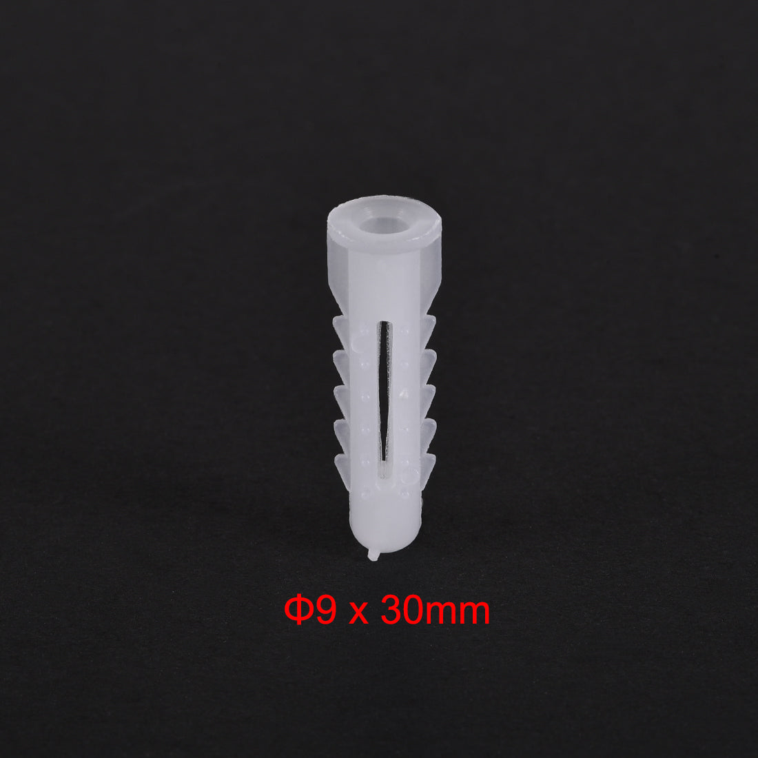 Harfington 9x30mm Plastic Expansion Tube Bolts Column Frame Fixings White 100pcs