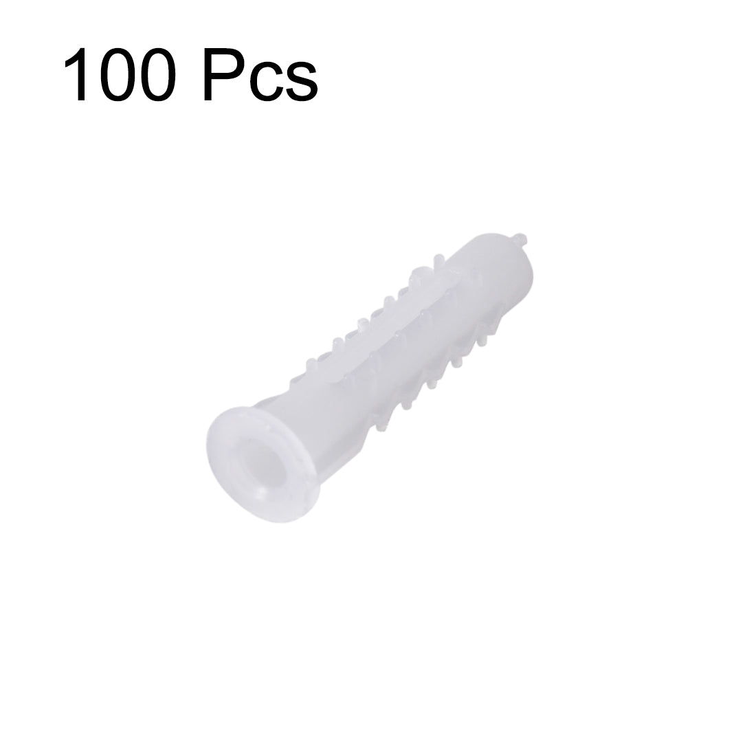 Harfington 9x30mm Plastic Expansion Tube Bolts Column Frame Fixings White 100pcs
