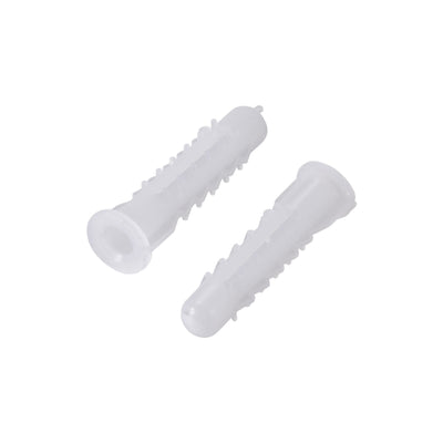 Harfington 6x30mm Plastic Expansion Tube Bolts Column Frame Fixings White 200pcs