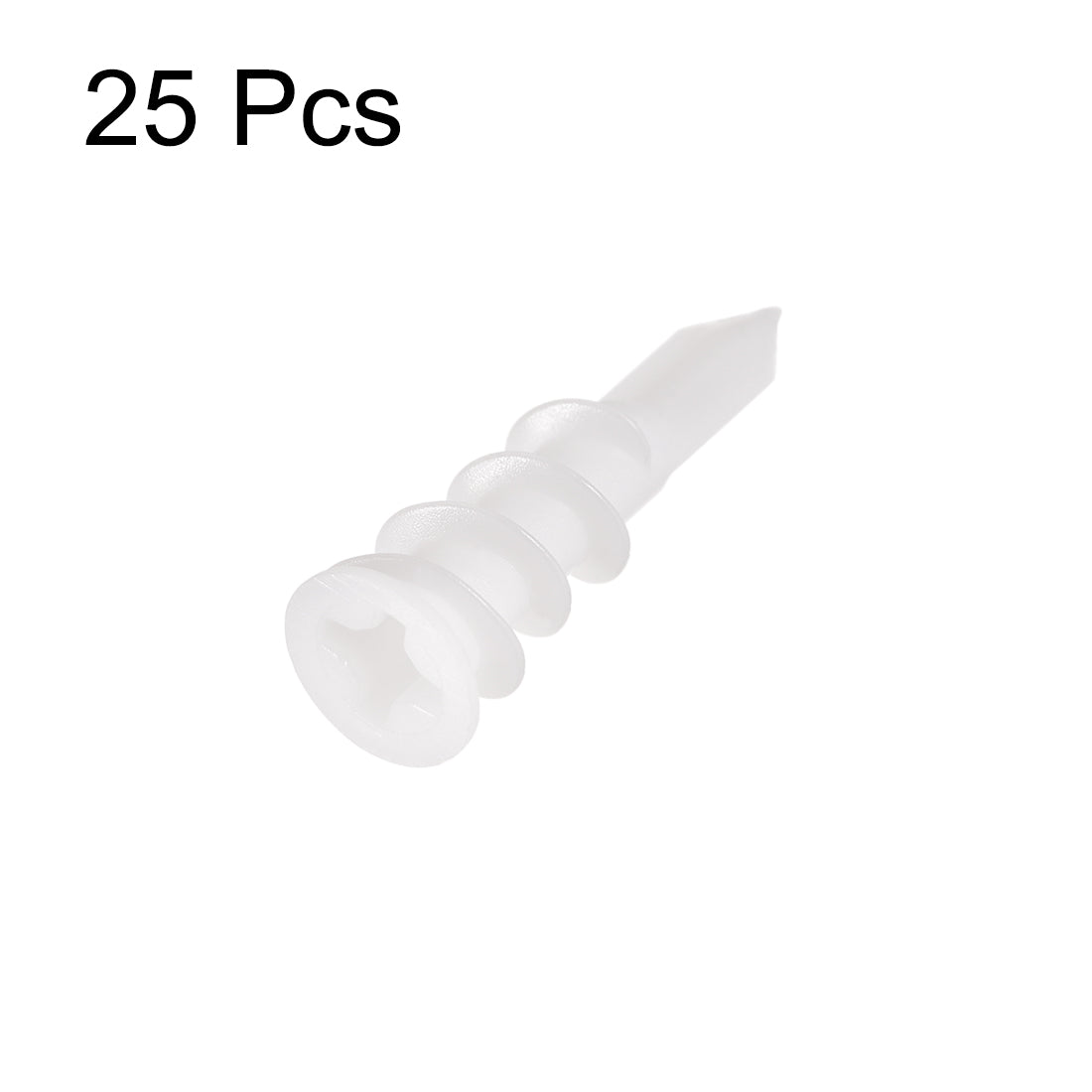 Harfington 10x32mm Plastic Expansion Tube Drywall Wall Fixing White 25pcs