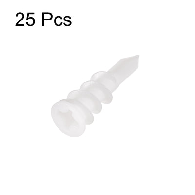 Harfington 10x32mm Plastic Expansion Tube Drywall Wall Fixing White 25pcs