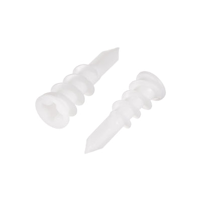 Harfington 10x32mm Plastic Expansion Tube Drywall Wall Fixing White 25pcs