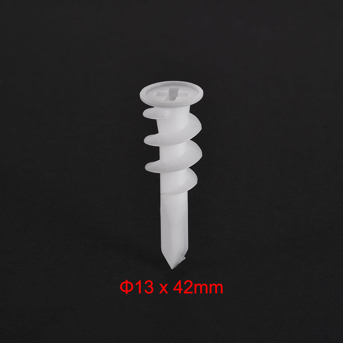 Harfington 13x42mm Plastic Expansion Tube Drywall Wall Fixing White 25pcs