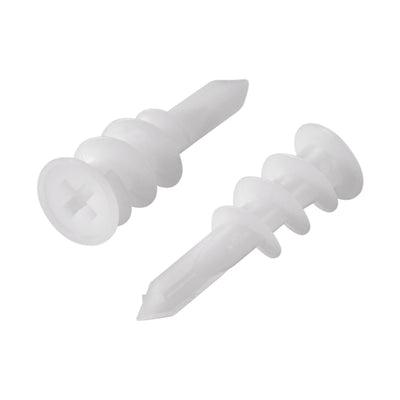 Harfington 13x42mm Plastic Expansion Tube Drywall Wall Fixing White 25pcs