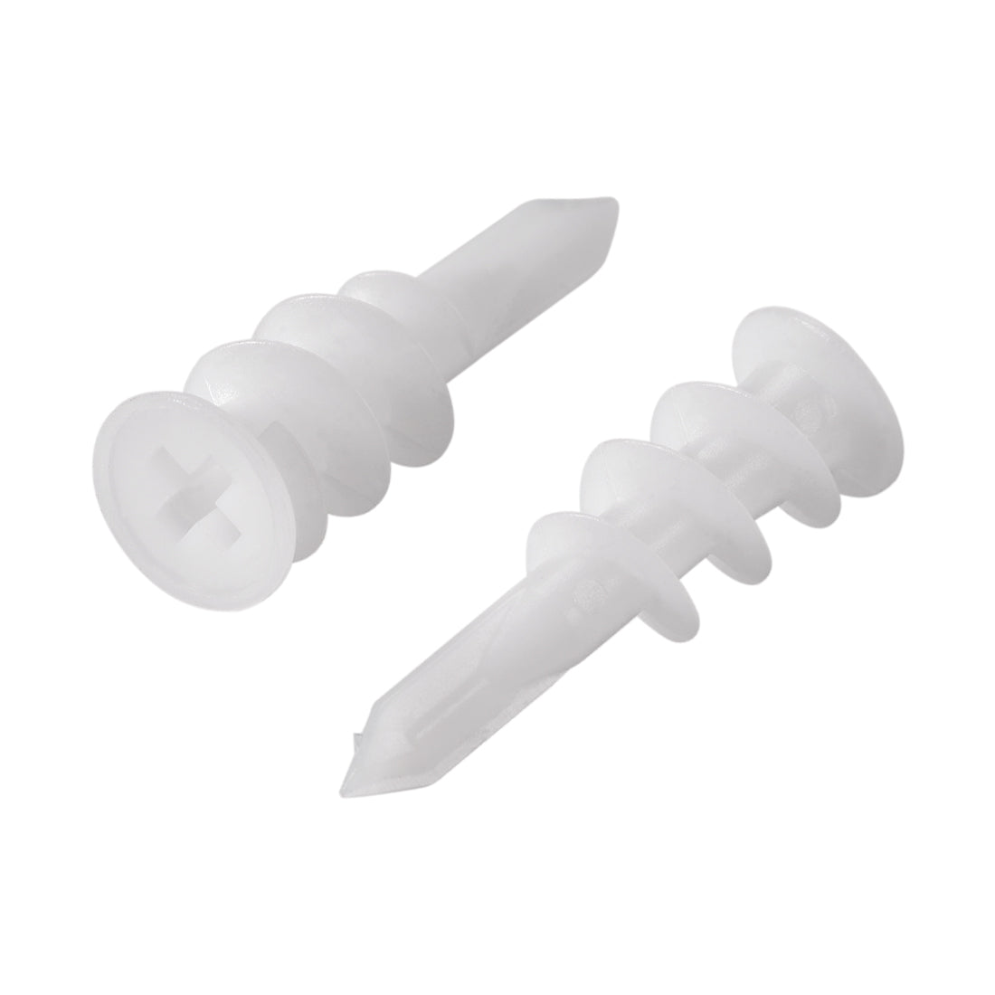 Harfington 13x42mm Plastic Expansion Tube Drywall Wall Fixing White 100pcs