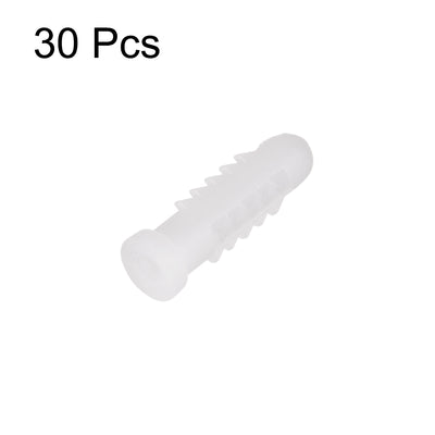 Harfington 6x25mm Plastic Bolts Expansion Pipe Column Frame Fixings White 30pcs