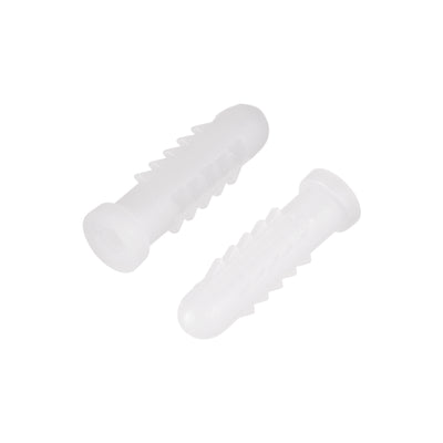 Harfington 6x25mm Plastic Bolts Expansion Pipe Column Frame Fixings White 30pcs