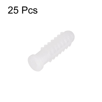 Harfington 7x31mm Plastic Expansion Tube Bolts Column Frame Fixings White 25pcs