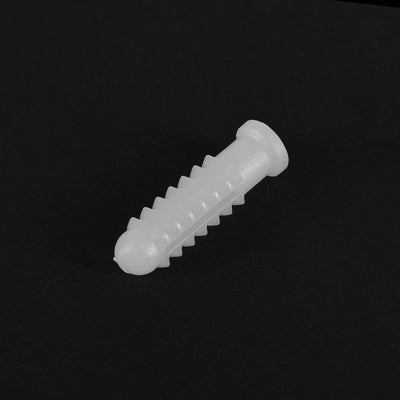 Harfington 7x31mm Plastic Expansion Tube Bolts Column Frame Fixings White 25pcs