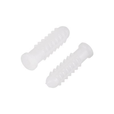 Harfington 7x31mm Plastic Expansion Tube Bolts Column Frame Fixings White 25pcs