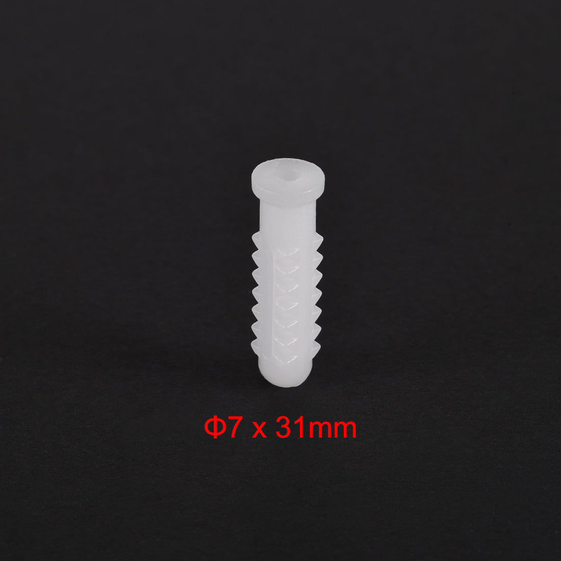 Harfington 6.5x29mm Plastic Expansion Tube Bolts Column Frame Fixings White 50pcs