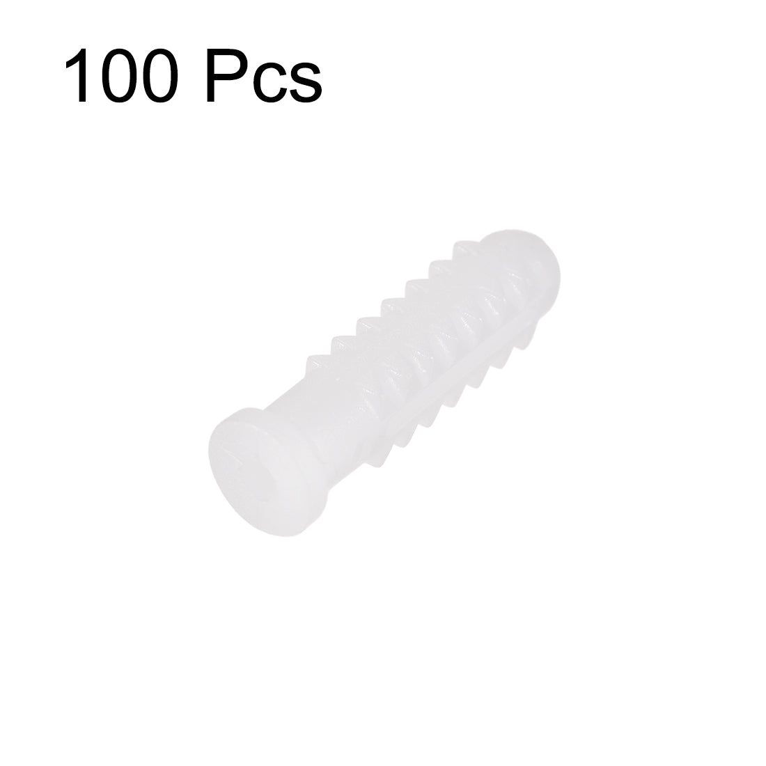 Harfington 7x30mm Plastic Expansion Tube Bolts Column Frame Fixings White 100pcs