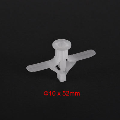 Harfington 10x52mm Plastic Expansion Tube for Hollow Drywall White 20pcs