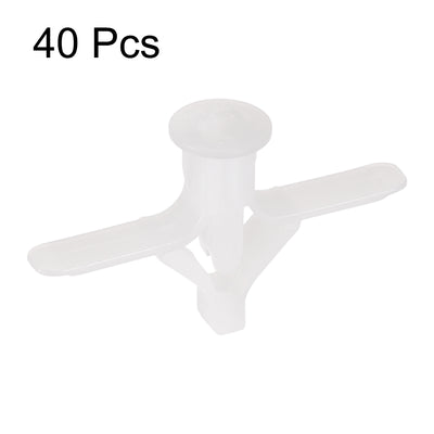 Harfington 10x52mm Plastic Expansion Tube for Hollow Drywall White 40pcs