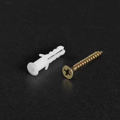 Harfington 6x30mm Plastic Expansion Tube for Drywall with Color Zinc Screws White 50pcs