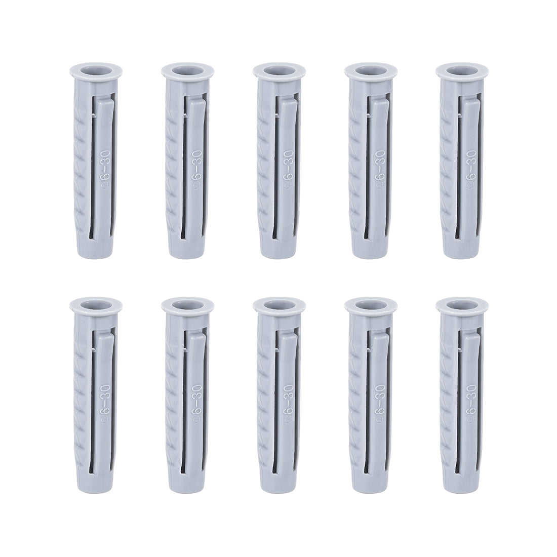 Harfington 6mmx30mm Plastic Expansion Tubes Column Frame Fixings Gray 100pcs