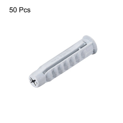 Harfington 8x40mm Plastic Expansion Tube Bolts Column Frame Fixings Gray 50pcs