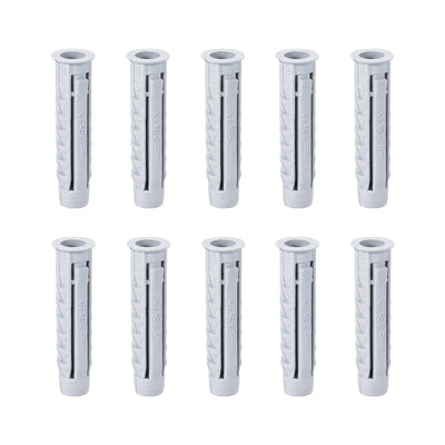 Harfington 8x40mm Plastic Expansion Tube Bolts Column Frame Fixings Gray 50pcs